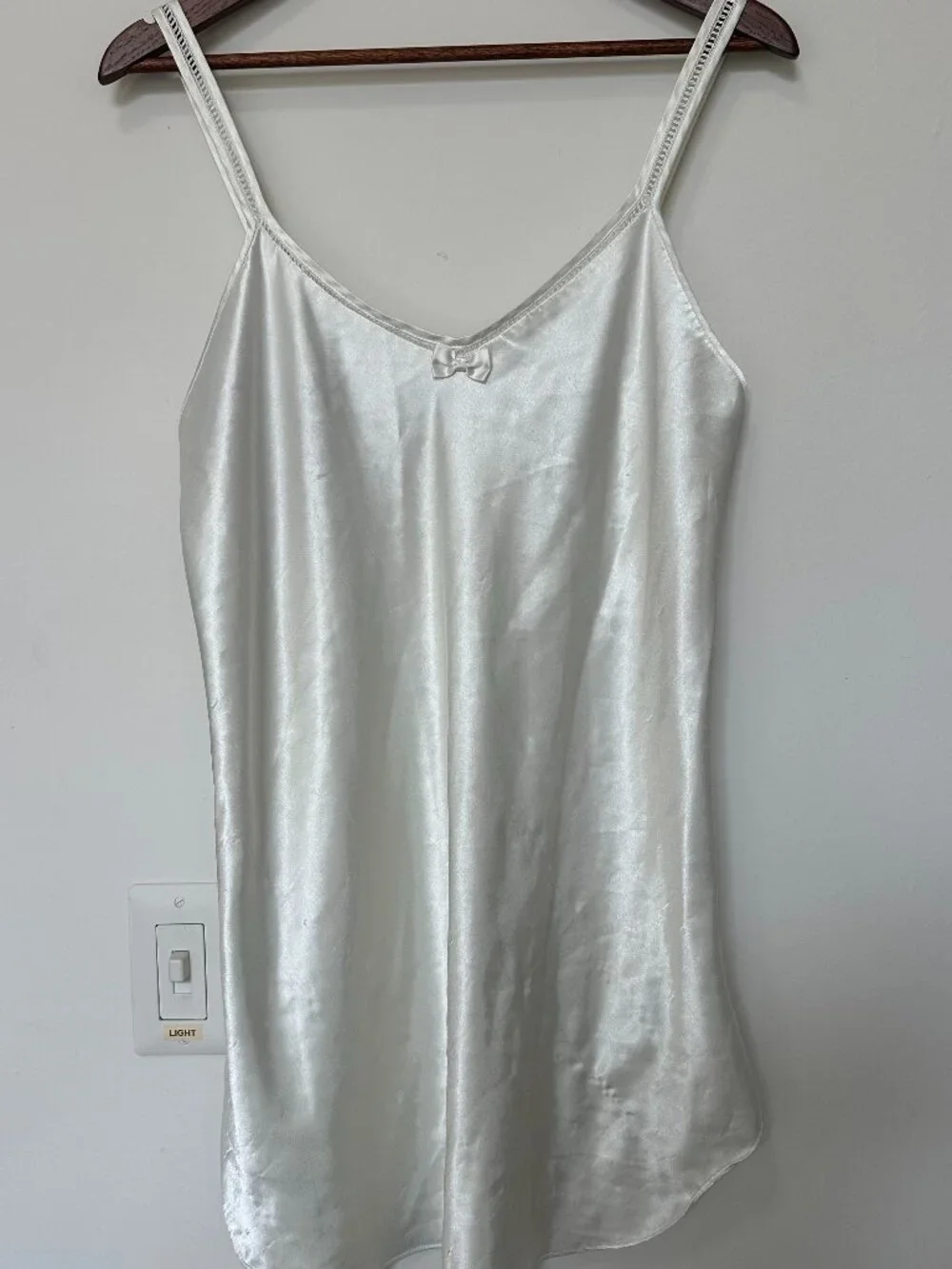 Secret Treasures White Satin Slip Coquette Nightgown with Bow size M 🎀 🤍 - Picture 1 of 4